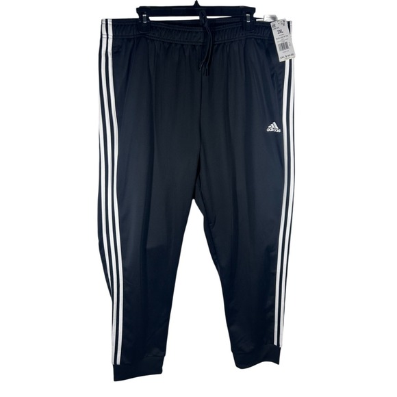 Adidas Joggers Mens 2XL 3-Stripe Black Polyester Lightweight & Comfortable - Picture 1 of 10
